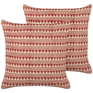 Beliani Deglupta Dekokissen 45 x 45 cm Rot