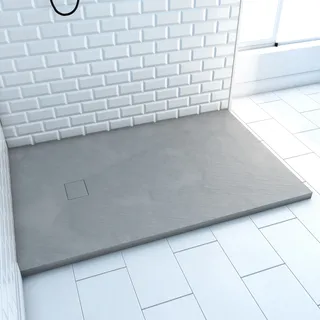 Aurlane Duschwanne Stone grau 80 x 120 x 2,6 cm