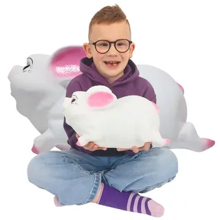 Sparschwein Keramik handbemalt Weiß – große XL Spardose ohne Öffnung zum Zerbrechen – originelle Geldgeschenk Idee für Erwachsene & Kinder, Hochzeit, Geburtstag, Kommunion, Konfirmation, Sparbüchse
