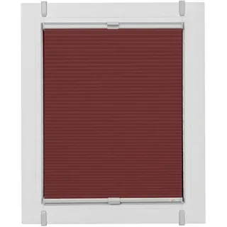 sunlines Plissee Start-up Style Honeycomb, verdunkelnd, ohne Bohren, verspannt, Klemmfix, verspannt mit Simply-Fix Klemmträger, Wabenplissee rot|silberfarben 105 cm x 95 cm
