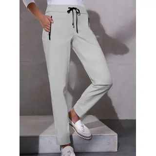 Jerseyhose STEHMANN, Damen, Gr. 18, Kurzgrößen, grau (hellgrau), 78% Lyocell, 18% Polyamid, 4% Elasthan, unifarben, lang, Hosen