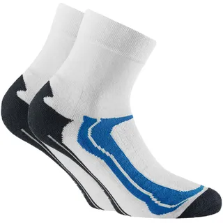 Rohner Socks Basic Quarter Sneakersocken 2er Pack Blau/Weiß 35-38