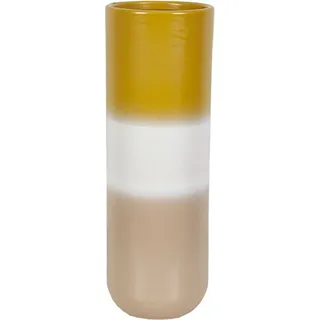 Senf/beige Keramikvase 14x14x45cm