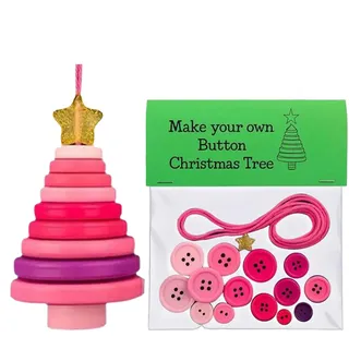 DIYs Knopfe Weihnachten Ornament Sets, Handgemacht Knopfe Ornament Bastelset, Lustige Knöpfs Weihnachtsbaum Ornaments Set Für Alle Altersgruppen, DIYs Basteln Weihnachtsbaum Hängende Dekorationen Set