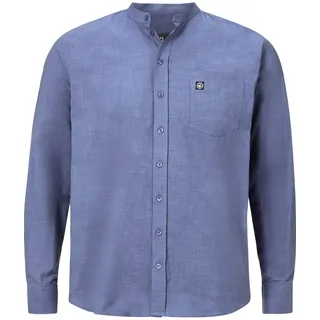 Jan Vanderstorm Herren Stehkragenhemd Kallu | Hemd mit Stehkragen| einfarbig in Leinen-Optik | langärmliges Basic Oberhemd | 100% Baumwolle | Größe L - 7XL - XL
