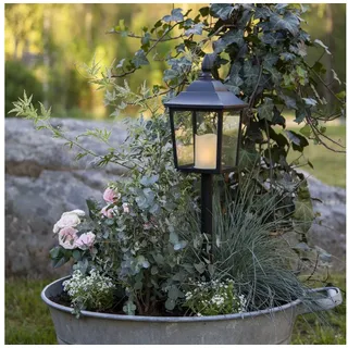 Star Trading Flammenlaterne Metall 52 cm inkl. LED-Kerze schwarz