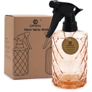 OFFIDIX Glas-Sprühflasche, feiner Nebel, Pflanzennebel, Hand-Druckgießkanne, verstellbare Düse, Glas-Sprühflasche, 0,35 l, Handsprühflaschen für Gartenpflanzen, Reinigungslösungen