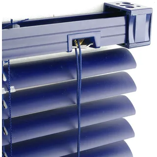 WR-Design PVC Jalousie Dunkel Blau Orient - Breite 50 bis 120 cm - Höhe 160/220 cm - Tür Fenster Rollo Kunststoff Jalousette Fensterjalousie Lamellen Plastik (60 x 160 cm)