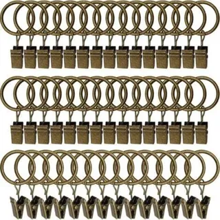45 Gardinenringe Mit Clips – Antikbronze, Robuste Gardinenclips, Befestigungshaken Für Spannstangen, Dekorative Haken Für Gardinen Und Fensterrahmen Mit Metallloch-innendurchmesser