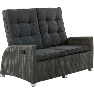 Tarrington House 2-Sitzer Sofa Madrid, Aluminium / PE-Rattan / Olefin, 85  x 145 x 106 cm, mit verstellbarer Rückenlehne, grau