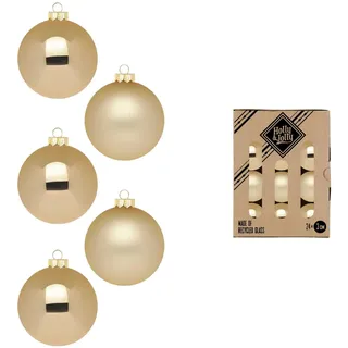 INGE-GLAS 24 Weihnachtskugeln 3cm Glas, Christbaumkugeln Weihnachtsbaumkugeln Gold, Mix