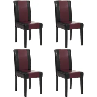 MCW Esszimmerstuhl Littau Kunstleder schwarz-rot 4er Set