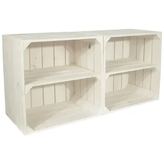 CHICCIE Weinregal 2 tlg. Holz 1x Regal Weiß
