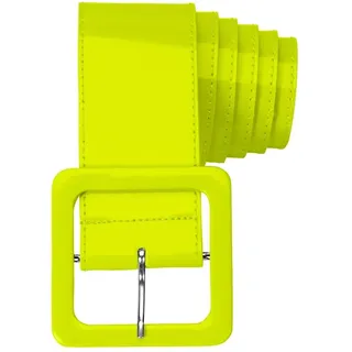 Das Kostümland Neon Lack Gürtel für Damen 124,0 x 5,5 cm - Gelb - Einheitsgröße