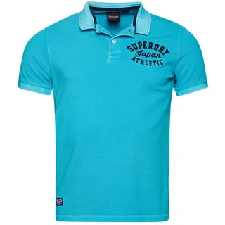 Superdry Herren Poloshirt - Vintage Superstate, Kurzarm, Knopfleiste, Baumwolle Türkis S