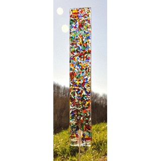 Glas-Stadl Die Glas Fusing Manufaktur Gartenstecker Garten Deko-Objekte Sonnenfänger Farben Symphonie 6 cm x 38 cm