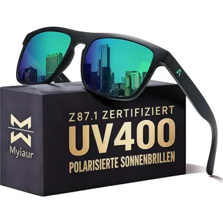 Myiaur Polarisierte Sonnenbrille Herren ANSI Z87.1 Sicherheit Zertifiziert | UV400 Verspiegelt, Keyhole-Steg, Base 4.5, für Fahren, Angeln, Radfahren