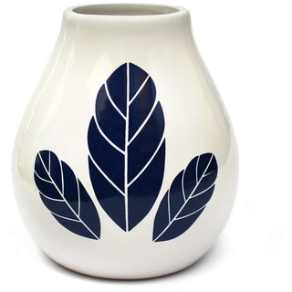 Mate Green Yerba mate-tee keramik kalebasse Hoja White becher Verziert mit Yerba Mate-Blättern 350ml tasse