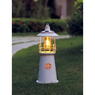 toom LED-Solarleuchte 'Leuchtturm' 46 cm weiß