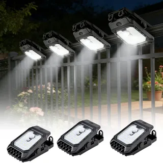 Solarlampen für Außen mit Bewegungsmelder, Garten Solar Lampe Clip-on, Wasserdichtes ABS-Material, Led Solarleuchten mit Drei-Gang-Einstellung 120°-Erkennung für Höfe, Garagen, Dachrinnen (3 Stück)