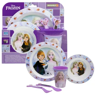 3-teiliges Disney Frozen Geschirr-Set für Kinder – Teller, Schüssel und Becher, Frühstück, Mittagessen, Abendessen Set für Kinder ab 3 Jahren, BPA-frei und wiederverwendbar