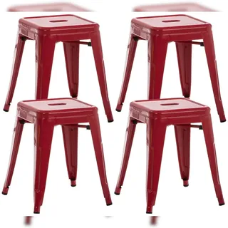 deluke Hocker FULDA Metall 40 x 46 x 40 cm Rot