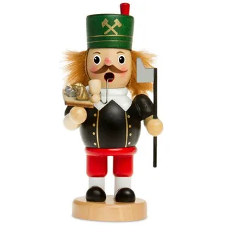 SIKORA Räuchermännchen aus Holz Verschiedene Motive Räucherfigur Deko Weihnachtsfigur RM-B, Farbe/Modell:B11 schwarz - Bergmann, Höhe in cm:Höhe ca. 16 cm