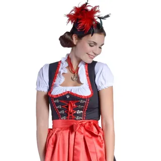 donnerlittchen! Mini-Dirndl Sophie inklusive Bluse und Schürze Schwarz/Rot 32-46 Trachtenkleid Tracht neu - 36