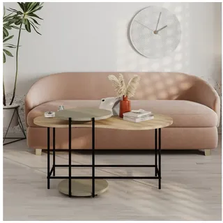 Decortie Couchtisch CUDDLE (2er Set), Moderner Couchtisch, 46,8 x 58 x 102 cm grün