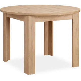 Homestyle4u Runder Esstisch 106 x 76 cm braun