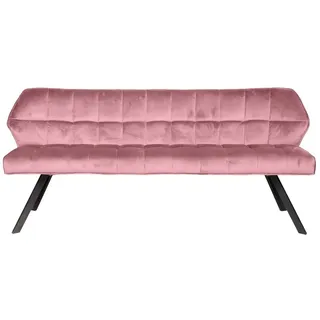 LEVEN Lifestyle Küchensofa Esszimmerbank gepolstert Samt Küchenbank mit Rückenlehne Samt ROSA rosa