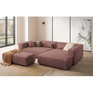 LeGer Home by Lena Gercke Ecksofa PIARA XXL Cord 3-Sitzer Rot