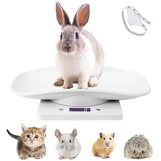 Digitale Haustierwaage, elektronische LCD-Waage für kleine Tiere, mit Maßband, Multifunktions-Küche, Badezimmer, Gewichtswaage genau messen max 10 kg