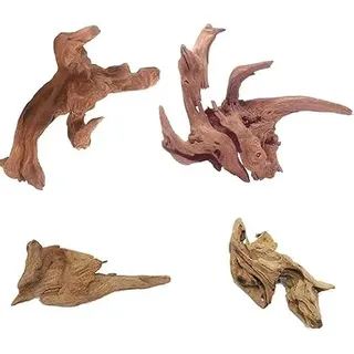 FANTU 4 Stück Aquarium Wurzel Echtholz Kleinen Natürlichen Treibholz | Treibholz für Aquarien 10-15 cm Natürliche Deko Naturholz Treibholz für Reptilienbecken, Aquascaping, Holzdekor