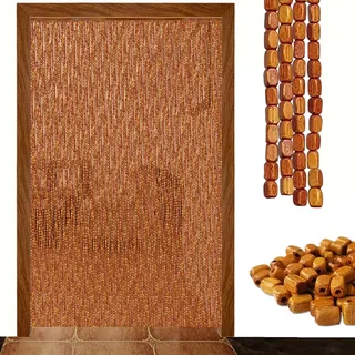 TZYYAO Bambus Massiv Holzperlenvorhang,Fliegen Partition Perlenvorhang,Haus Schlafzimmer Küche Hängende Perlenvorhänge Für Raumteiler/Retrodekoration/Sichtschutz,WxH-140strands-140x230cm