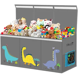 Spielzeugkiste mit deckel aufbewahrung kinderzimmer Extra Groß Aufbewahrungsbox Kinder - Faltbar Spielzeug Aufbewahrung mit Griffen Trennwand Aufbewahrungsbox für Kinderzimmer Kleidung Schlafzimmer