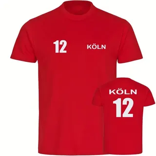 multifanshop T-Shirt Kinder Köln - Trikot 12 - Boy Girl rot 128