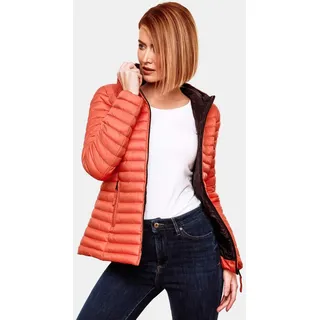 Marikoo Steppjacke Marikoo Asraa Damen Steppjacke B857 Übergangsjacke mit kontrastfarbendem Reißverschluss orange S (36)