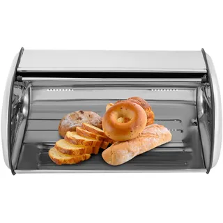 QUIOTUIR Brotkasten aus Edelstahl mit praktischem Griff Traditionell Brotbox Silber Brotkorb für Hotels, Pensionen, Esszimmer, Häuser, Bürogebäude, Öffentliche Einrichtungen, Küchen, Kantinen