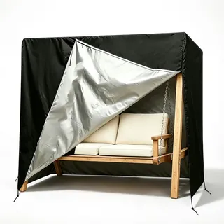 Hollywoodschaukel Abdeckung, Strandkorb Schutzhülle Winterfest, Schutzhülle Hollywoodschaukel, Strandkorb Schutzhülle Wasserdicht, Schutzhülle Für Strandkorb, 420d Oxford Abdeckplane 125*90*165CM