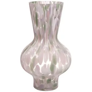 INNA-Glas Kugelvase Kugelige Glasvase Russell, Leopardenmuster, lila-Minz bunt