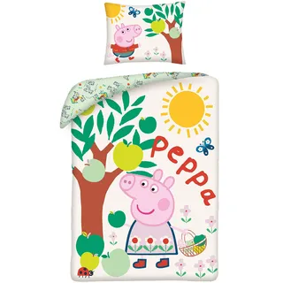 Peppa Wutz Bettwäsche 140x200 Baumwolle Kinder Bettbezug Kinderbettwäsche