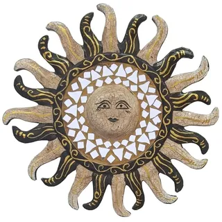 Spiegel SONNE antik Mosaik Holz 20 cm Wandspiegel Sonnenspiegel Feng-Shui