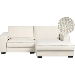 Beliani Ecksofa KOLDING Bouclé Hellbeige linksseitig