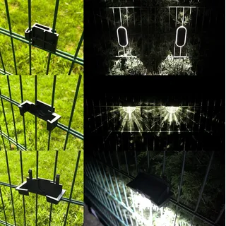 4x Adapter für LED Leuchten am DOPPELSTABMATTENZAUN Gartenzaun Zaun Zäune werkzeuglos Schnellmontage Beleuchtung Zaunbeleuchtung Solar Licht Stabmattenzaun Gitterstabmattenzaun (Adapter Typ 1)