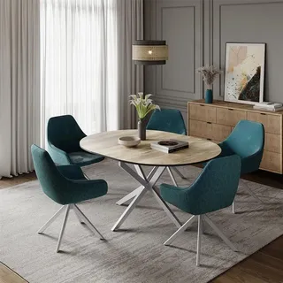 Vicco Esstisch Loyd 120 x 76.5 cm ausziehbar Eiche rustikal/Grau