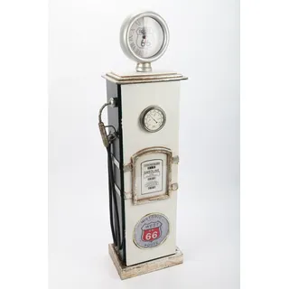 point home Design-Schrank Zapfsäule mit Uhr, Regal aus Holz, Lifestyle-Möbel im Retrolook, grün/weiß, 110cm