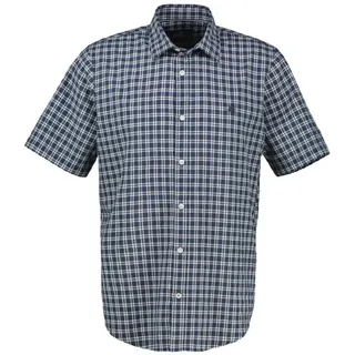 Lerros Kariertes Kurzarmhemd Regular Fit Blau L