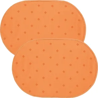 Erwin Müller abwaschbares Tischset, Platzset 2er-Pack Neuss im Rautendesign Terra Größe oval: 35x50 cm - acrylversiegeltes Gewebe für leichtes Wischen