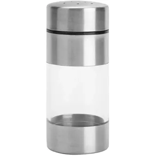 Edelstahl-Streuer,Küche Feinmaschiger Pulverstreuer Kakaostreuer Gewürzstreuer mit Deckel und Sichtfenster für Schokopulver Zucker Zimt Mehl Salz, 4 X 4 X 9,5 Cm